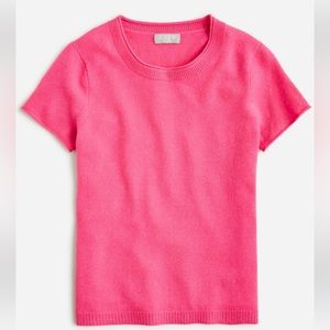 NWT Jcrew Cashmere Tshirt Vivid Begonia (bright pink)